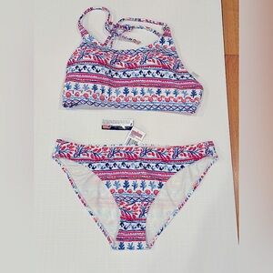 Vineyard Vines Ladies Bikini Set Pink and Blue Pattern. New with tags. Size med
